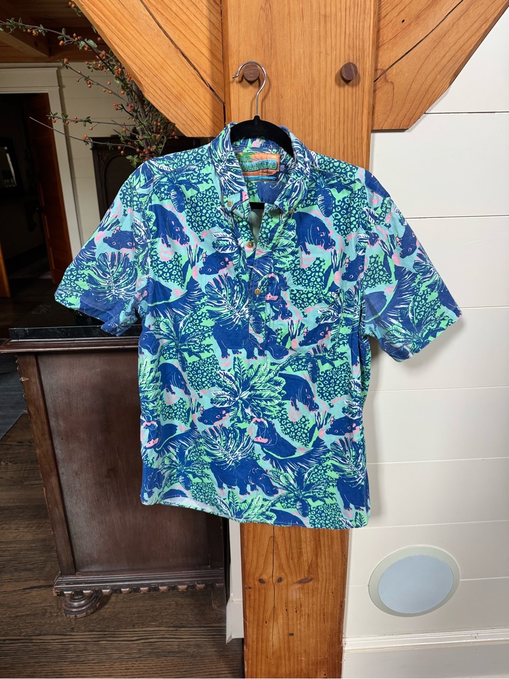 chubbies Men's Tropical Polo - Blue & Teal